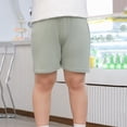 thumbnail image 5 of Amidoa Boys Baggy Solid Color Cargo Shorts – Elastic Waist Summer Casual Shorts,Green,9, 5 of 6