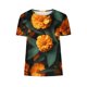 thumbnail image 4 of Camisas de Manga Larga para las Mujeres Suelto Ajuste Impreso Verano Sexy Cuello Redondo Superior, Poliéster Regular, 4 of 5