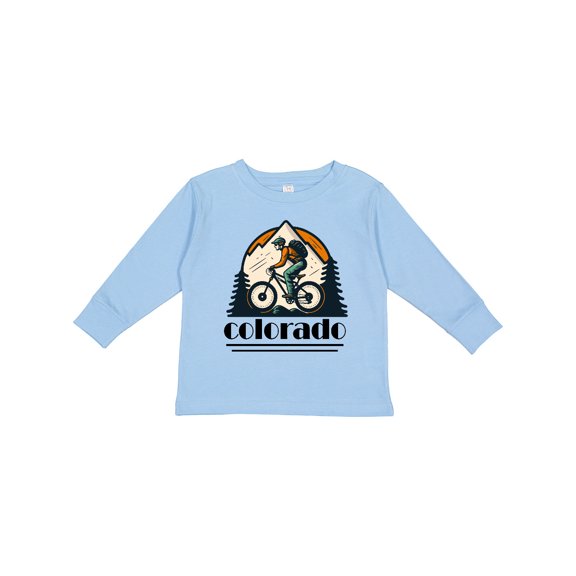 Inktastic Colorado Mountain Biking Boys or Girls Long Sleeve Toddler T-Shirt