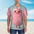 thumbnail image 2 of Disketp Adorable Pink Fluffy Birds Hawaiian Shirts for Men,Mens Casual Short Sleeve Button Down Shirts Beach Shirt,X-Large, 2 of 7