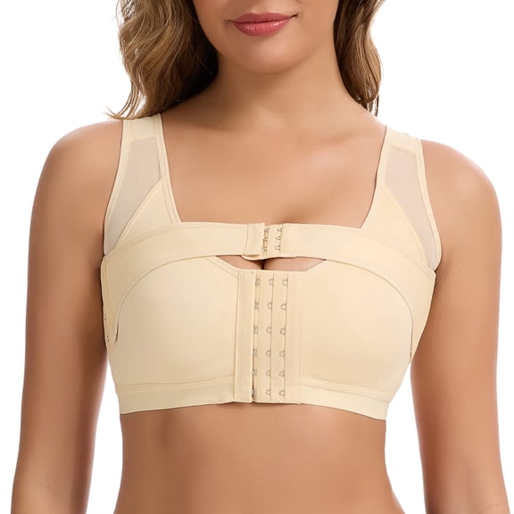 MANIFIQUE Surgical Bra Compression Post Surgery Bra for Women Front Closure Bra with Breast Support Band