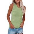 thumbnail image 2 of Sleeveless Women Solid Color Ribbed Knit Tank Tops Summer Casual Cami Tops, 2 of 4