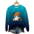 thumbnail image 2 of Neewe Crewneck Halloween Sweatshirt Women Round Neck Casual Oversized Pullover Hoodies Long Sleeve Blouse Tops, 2 of 9