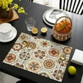 thumbnail image 4 of Vintage Ethnic Jute Placemats Set of 4, 12x18 Inch Boho Pattern Table Mats, Washable Retro Decor for Artistic Dining Room or Rustic Kitchen, 4 of 6