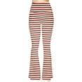 thumbnail image 5 of QATAINLAV Womens Fashion Stripe Flare Leggings Casual Milk Silk Soft Yoga Pants High Waisted Legging Pants Bell Bottom Sweatpants White XL, 5 of 8