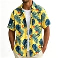 thumbnail image 3 of Bxsruta Men's Hawaiian Shirt Short Sleeve Tropical Floral Print Button Down Casual Lightweight Beach Vacation Shirt, 3 of 6