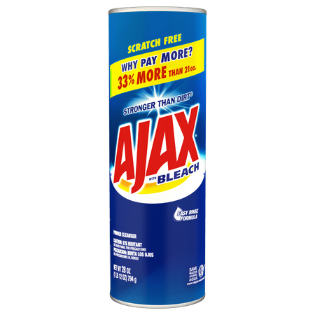 (4 pack) Ajax Multi-Purpose Cleaner, Powder Cleanser with Bleach - 28 (Best Black Powder Bore Cleaner)