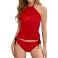 thumbnail image 1 of Swimsuits for Women Stylish Canada Print Adjustable Lace Up Removable Chest Pad Red Womens Bathing Suits L, 1 of 5