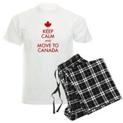 CafePress - Keep Calm Move To Canada Men's Light Pajamas - Men's Light Loose Fit Cotton Pajama Set