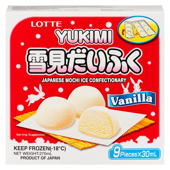 Lotte Mochi Vanilla, Mochi (rice cake) filled with vanilla ice-cream