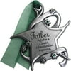 Pewter Finish Star with Emerald Swarovski Crystal Stones Ornament, Father