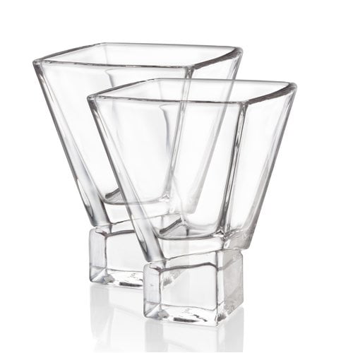 JoyJolt Carre Square Martini Glass 8 oz. Cocktail Glass (Set of 2) by