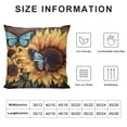 thumbnail image 5 of PIKWEEK  Rustic Sunflower Pillow Case Blue Butterflies Throw Pillow Covers Pillowslip Christmas Decorative Couch Pillow Cases Microfiber Pillow Square Cushion Cover for Sofa Bed Car, 5 of 5