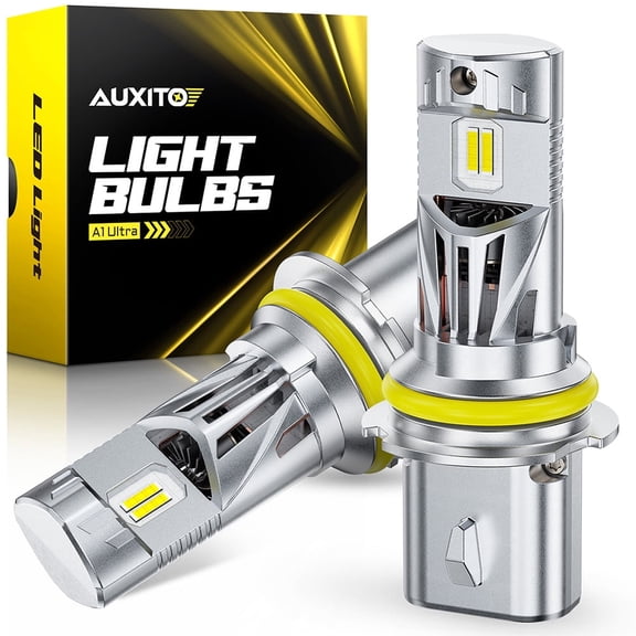 AUXITO 9007 LED Headlight Bulbs, 48000LM Per Set 6500K Xenon White Wireless HB5 High Low Beam Headlight Hi/Lo, Pack of 2