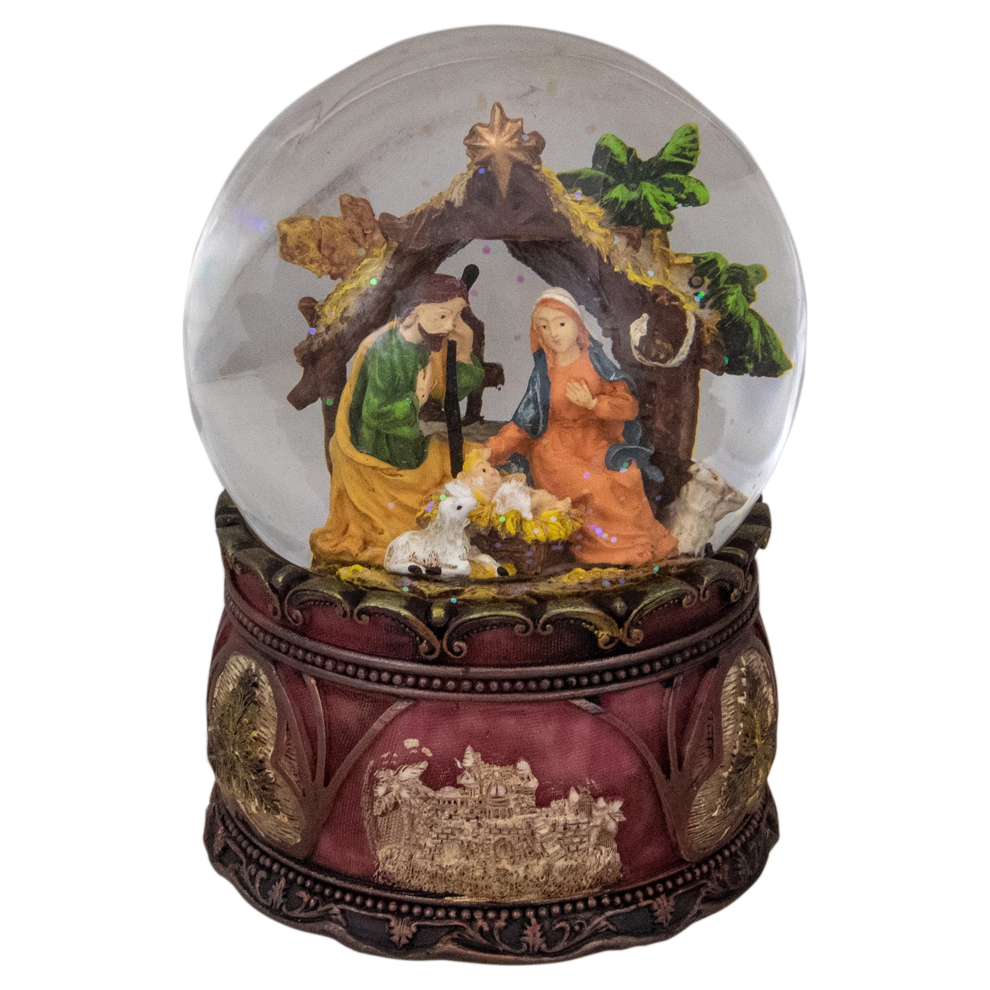 5.75" Holy Family Nativity Scene Christmas Snow Globe