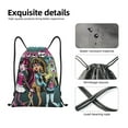 thumbnail image 4 of Zufioo Monster High Print Sports Cinch Sack Gym String Bags Machine Washable Heavy Duty String Backpack for Men Women-Medium, 4 of 6