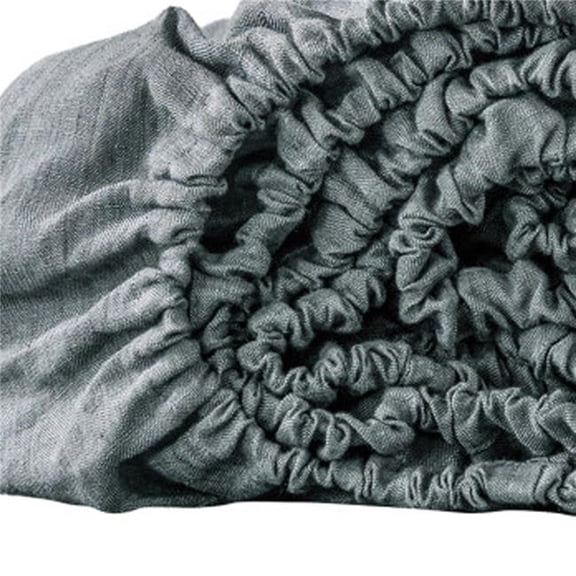 HomeRoots 520778 Slate Gray Linen Queen Fitted sheet