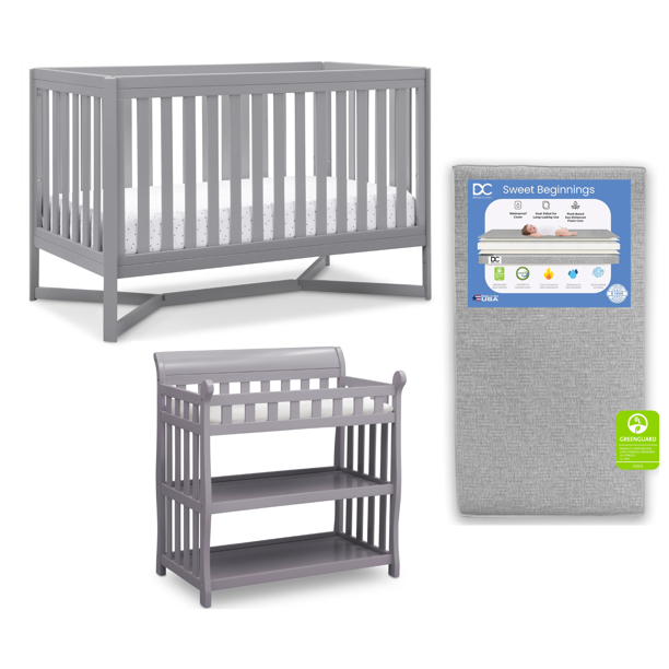 Delta Children Tribeca 3Piece Baby Nursery Furniture SetIncludes Convertible Crib, Changing