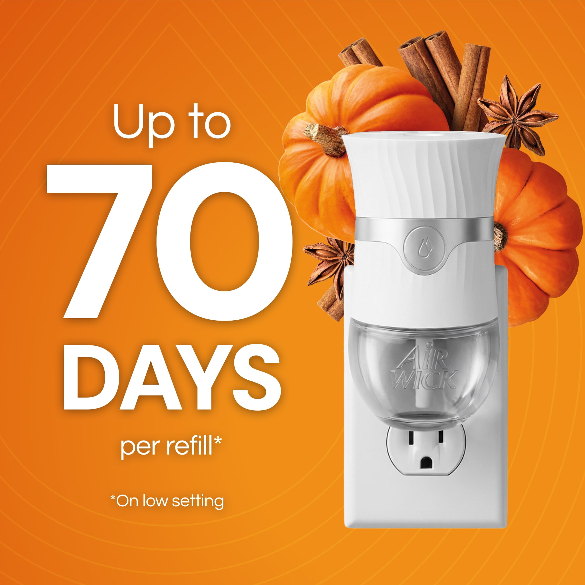 (5 pack) Air Wick Plug-in Fall Scented Oil Warmer Air Freshener Refills, Pumpkin Spice, 4 Count
