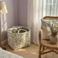 thumbnail image 4 of French Floral Laundry Basket, Lightweight Foldable Hamper with Sturdy Handles, Sweet Chic Storage Bin for Bedroom Bathroom and Dorm, Portable Cotton Fabric Clothes Organizer, 4 of 5