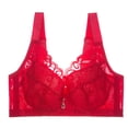 thumbnail image 1 of Bigersell Deep V Bra Women Lady Lace Push-Up Bra Adjustment Pair Of Thin Breast Cup Underwear Women Size Sports Bra Tank Tops, Style 867, Red 44E, 1 of 1