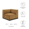 thumbnail image 6 of Modular Sofa Corner Chair, Black Brown, Velvet, French Living Lounge Cafe Lobby Hospitality Restaurant, Modern Contemporary Boutique HB33746, 6 of 6