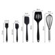 thumbnail image 2 of Juego de utensilios para hornear, juego de espátula de silicona de 5 piezas - Juego de utensilios de cocina para cocinar, negro, 2 of 5