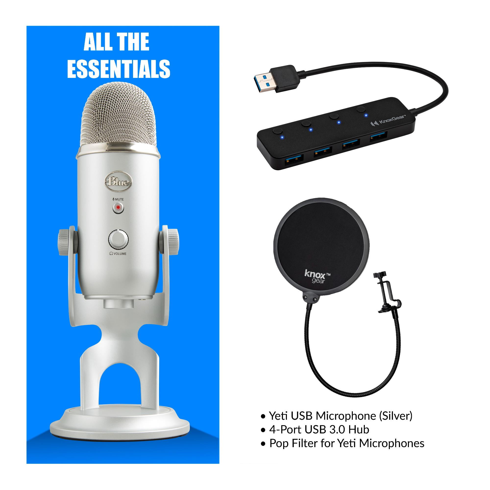  YOUSHARES Microphone Case with Pop Filter Compatible with Blue  Yeti Microphone, Yeti Pro Mic, Yeti X, Yeti Accessories, Travel Case Fit  Blue Yeti Cable and Other Accessories. : Musical Instruments