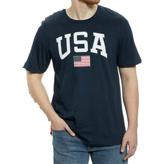 Galt Men's Short Sleeve Patriotic Graphic USA T-Shirts Large Navy