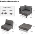 thumbnail image 4 of LAUSAINT HOME 7 Pieces Outdoor Furniture Set, Patio Modern Rattan Wicker Sectionals with 6 Chairs and 1 Coffee Table, Gray Cushions, 4 of 9