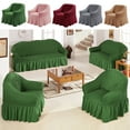 thumbnail image 1 of Funda Elástica de Seersucker para Sillón Orejero con Faldón - Fundas Lavables para SillasVerde MNFD, 1 of 6