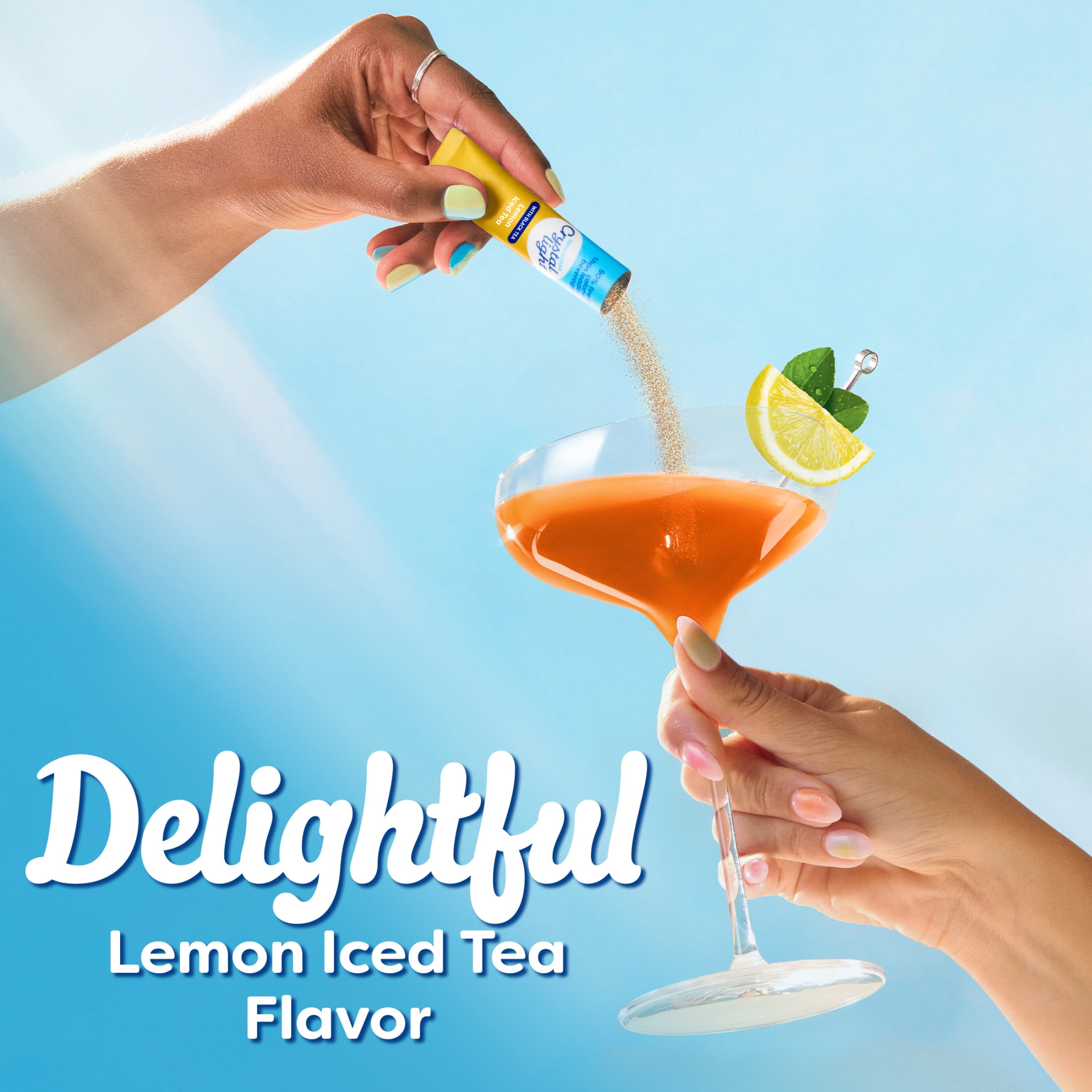 Crystal Light Drink Mix, 10 Packets, for Convenient On-the-Go Flavorful Hydration, Naturally flavored with other natural flavor Lemon Iced Tea, Zero Sugar, 0.7 oz