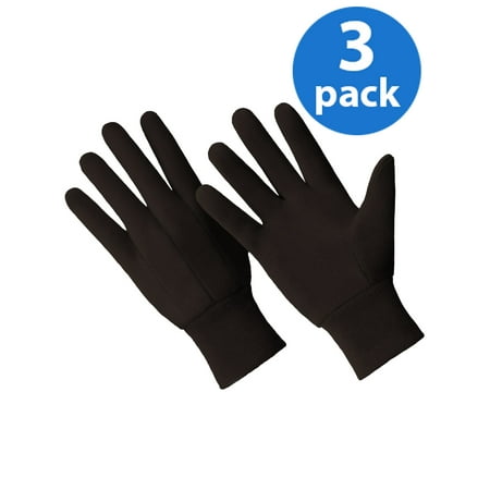 CT7000-L-3PK, 3 Pair Value Pack, Poly/Cotton Blend Brown Jersey Glove