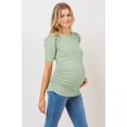 thumbnail image 2 of Ruched Ribbed Puff Sleeve Maternity Top, 2 of 3