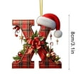 thumbnail image 1 of Christmas Tree Ornaments 2D Acrylic Monogram Pendants With Santa Hat 26 Letters Hanging Decorations For DIY Crafts And Home Decor, 1 of 5