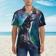 thumbnail image 2 of Fotbe Colorful Plant Wolf Camisa Hawaiana para Hombre Unisex – Camisa Casual de Verano con Botones de Manga Corta de Algodón y Lino,Medium, 2 of 7