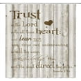 thumbnail image 2 of Inspirational Quote Shower Curtain Trust in The Lord with All Thine Heart Rustic Wooden Motivational Vintage Creative Fabric Bath Curtain 72x72 in with Hooks, 2 of 3