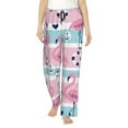 thumbnail image 2 of Lsque Pink Striped Flamingo Print Women's Pajama Pants, Lounge Pant - Comfortable Home Wear,Elastic Waistband, Stylish Design-X-Large, 2 of 9