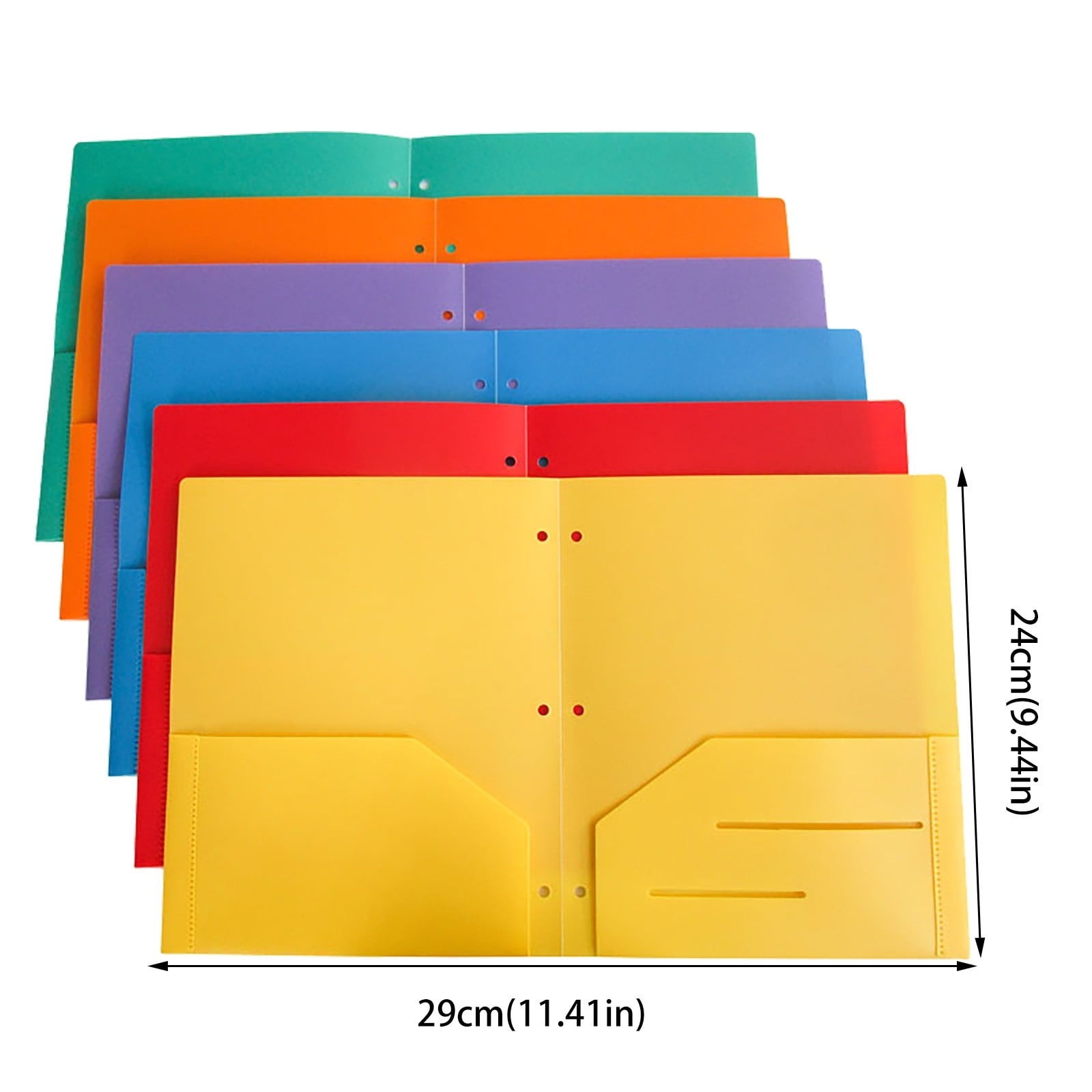 5 Packs Heavy Duty Plastic Folders With Pockets Letter Size File Folders for Office School Documents Organization Waterproof Binder Folder for Business Card Storage