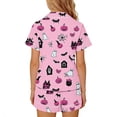 thumbnail image 5 of Odeerbi Teen Boys Girls Halloween Pajamas Notched Lapel Short Sleeve Shirt Shorts Pajama Sets, 5 of 7