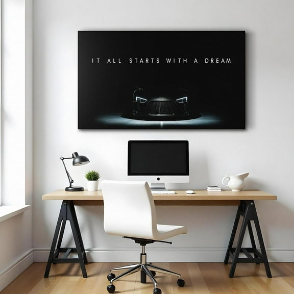 Audi R Dream Big Wall Art Â€“ Supercar Poster For Office Decor, Motivational Car Poster, Lifestyle Men Home Decor UNFRAMED Poster, Wall Art for Decor, Present, 8x12