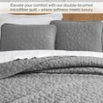 thumbnail image 6 of Southshore Fine Linens Oversized Quilt Bedding Set lightweight, prewash fabric soft coverlet bedspread 3-Piece with two matching shams (98 in wide x 98 in long), Pebble Grey, Full / Queen, 6 of 8