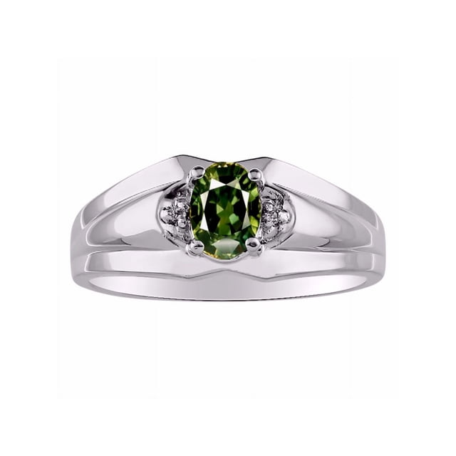 RYLOS Mens Rings Sterling Silver Classic Design 7X5MM Oval Gemstone & Diamond Garnet January Birthstone Ring Size 11