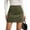 Army Green, variant on Tqcoqu Women's Solid Faux Suede Mini Skirt,High Waist Back Zipper A-Line Short Skirt