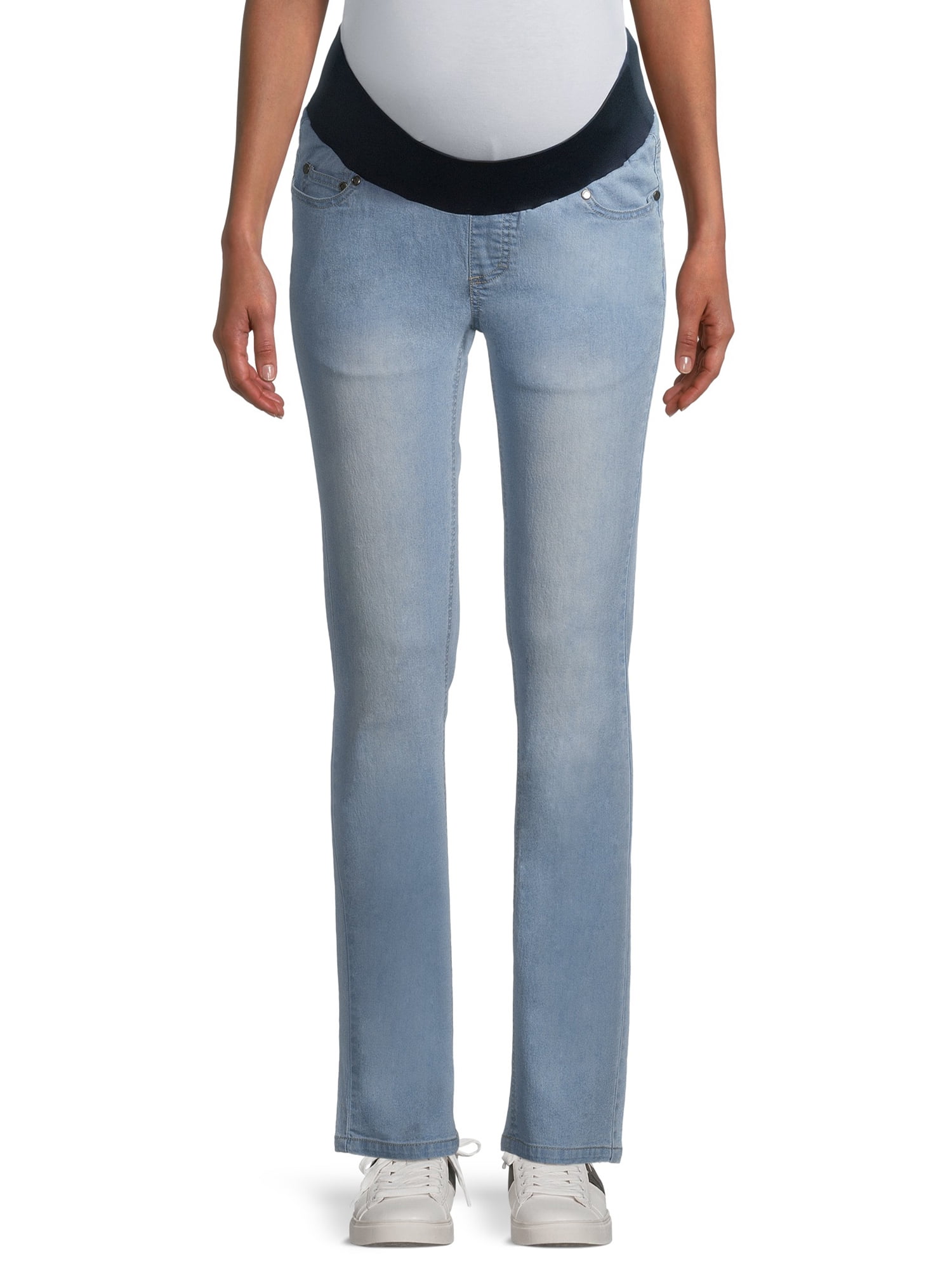 Oh! Mamma Maternity Women's Straight Leg Jeans with Demi Panel (Women's & Women's Plus)