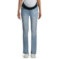thumbnail image 2 of Oh! Mamma Maternity Women's Straight Leg Jeans with Demi Panel (Women's & Women's Plus), 2 of 6