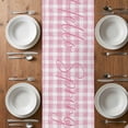 thumbnail image 5 of Hello Spring Table Runner - 36 Inch Long, Kitchen Dining Table Runner Dresser Scarves, Pink Tulip Flowers Farmhouse Buffalo Plaid Wooden Farmhouse Decor for Coffee Tables Wedding Party Banquet, 5 of 7