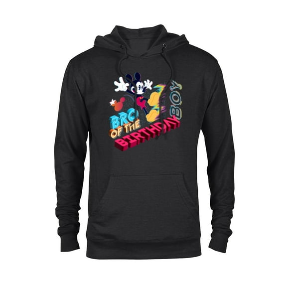Disney Mickey Mouse Family Star Bro of the Birthday Boy - Pullover Hoodie for Adults - Customized-Black