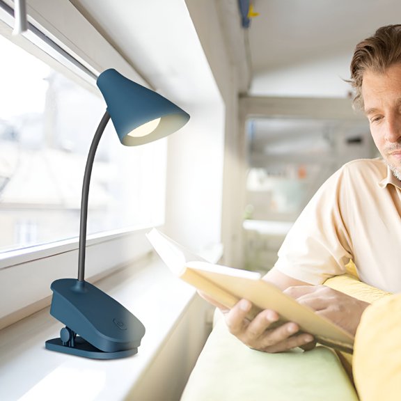 HIBIBUD Clip on Lamp,Book Light,Led Clip Light,Eye-Care Reading Light for Bed Headboard,Adjustable Flexible Neck Clamp Light,Clip on Desk Light for Reading and Working