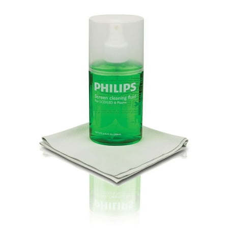 Philips LED LCD Plasma Screen Cleaner Kit, 6.75fl. oz, 200ml, Polyester Microfiber Cloth, Eco-Friend